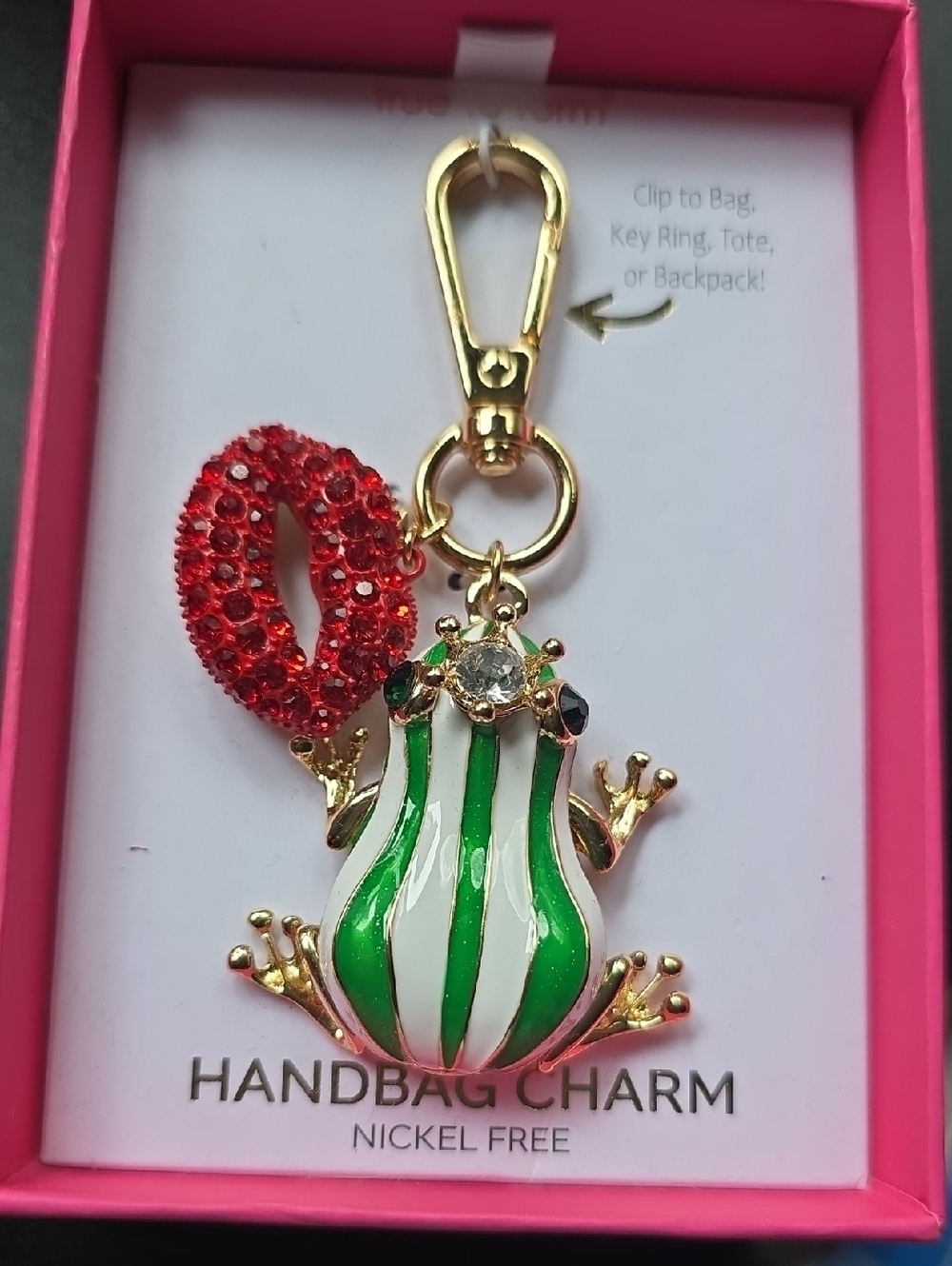 True to Form  Enamel Frog Handbag Charm